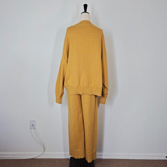 FREE PEOPLE WOMEN'S solar cardigan sweater set gold heather Size M NEW - Picture 5 of 12